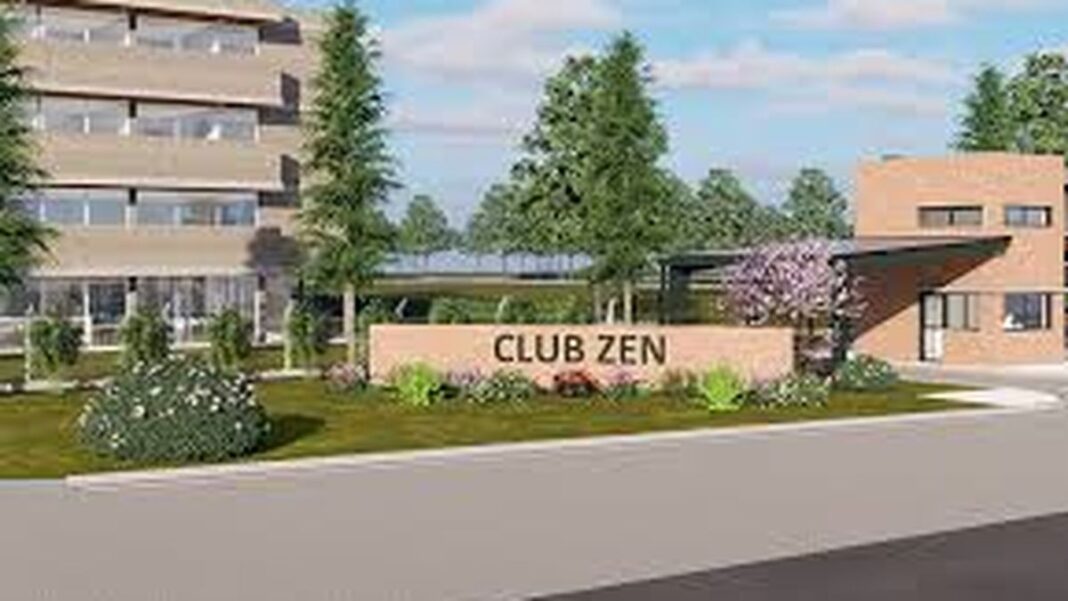 Ilustración genérica de una calle en un barrio cerrado o country, con foco en la seguridad perimetral.