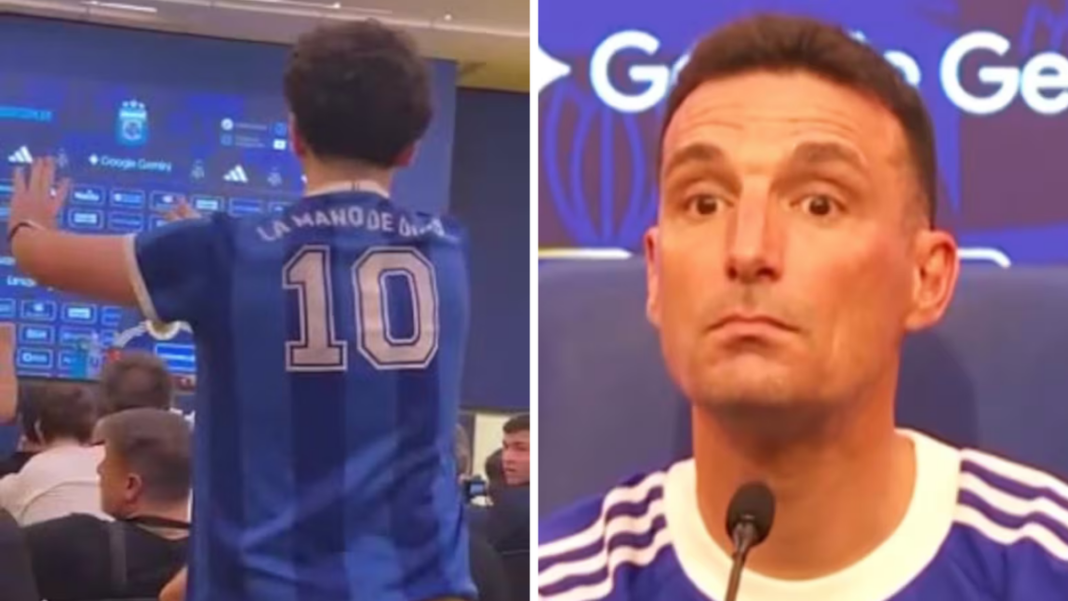 Lionel Scaloni durante la conferencia de prensa en La Bombonera.