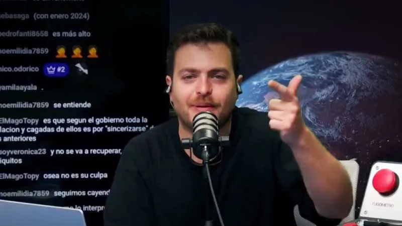 Ilustración de un estudio de televisión o gráficos económicos, representando el debate en medios.