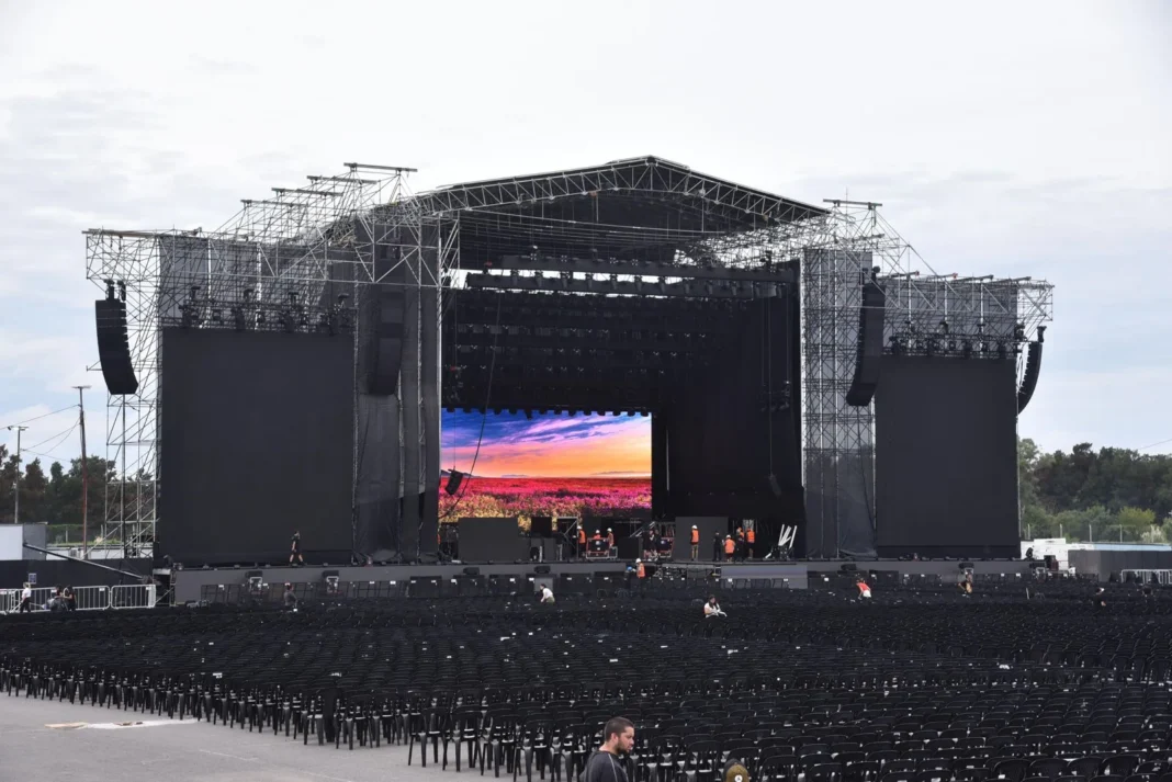 Vista aérea del Autódromo Juan Manuel Fangio de Rosario, sede del recital de Ricky Martin.