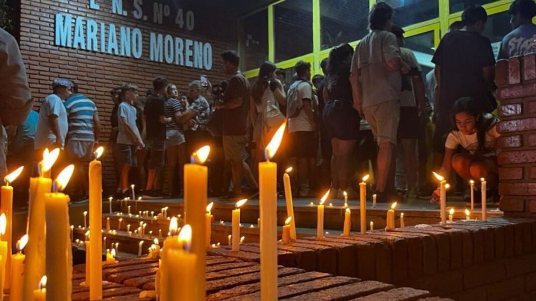 Fachada de la escuela Mariano Moreno en San Cristóbal, provincia de Santa Fe