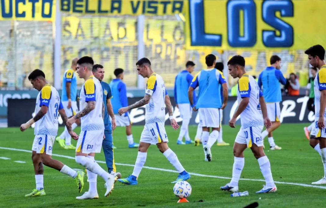 Jugadores de Rosario Central en el partido contra Córdoba