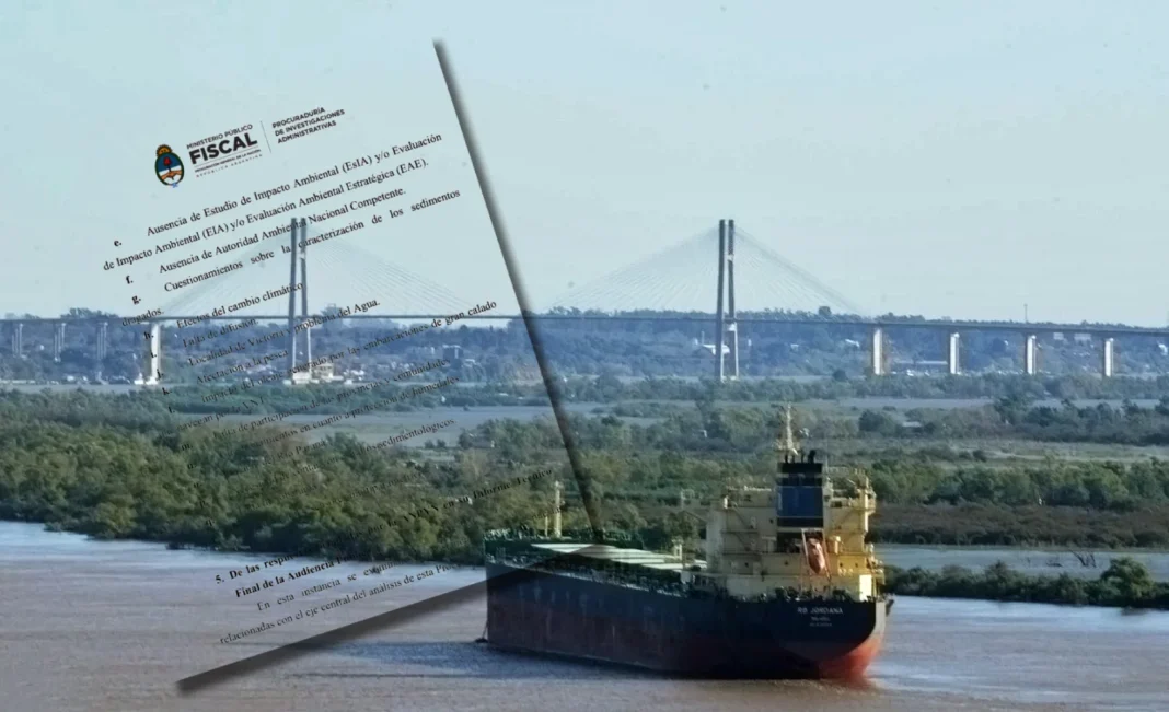Vista del río Paraná y la Hidrovía