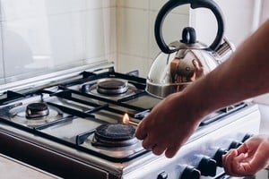 Garrafa de gas de 10 kg en un comercio de Santa Fe