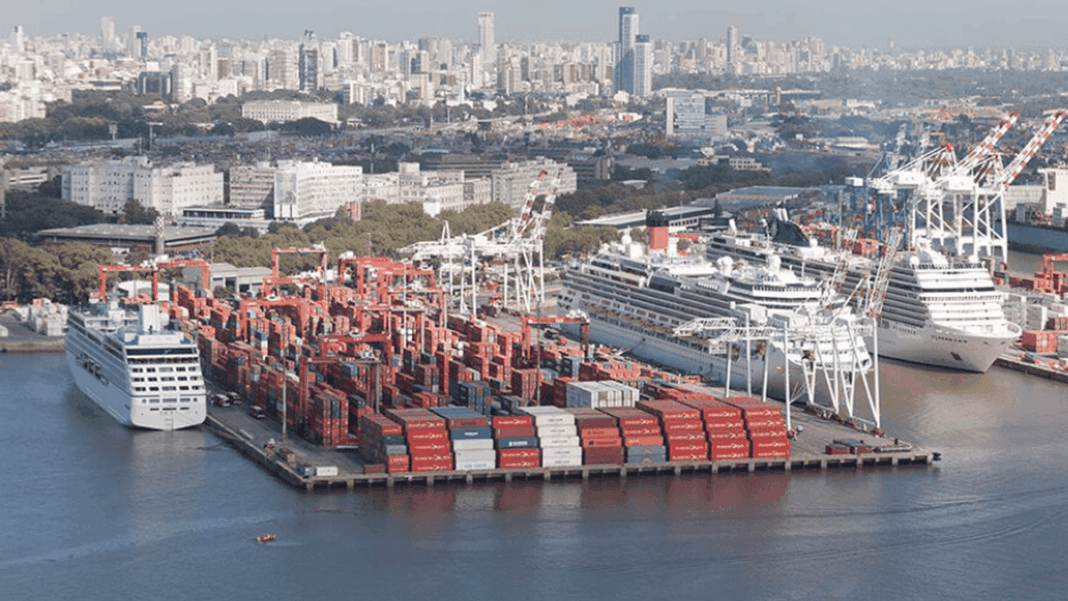Imagen de dragado en el Puerto de Buenos Aires