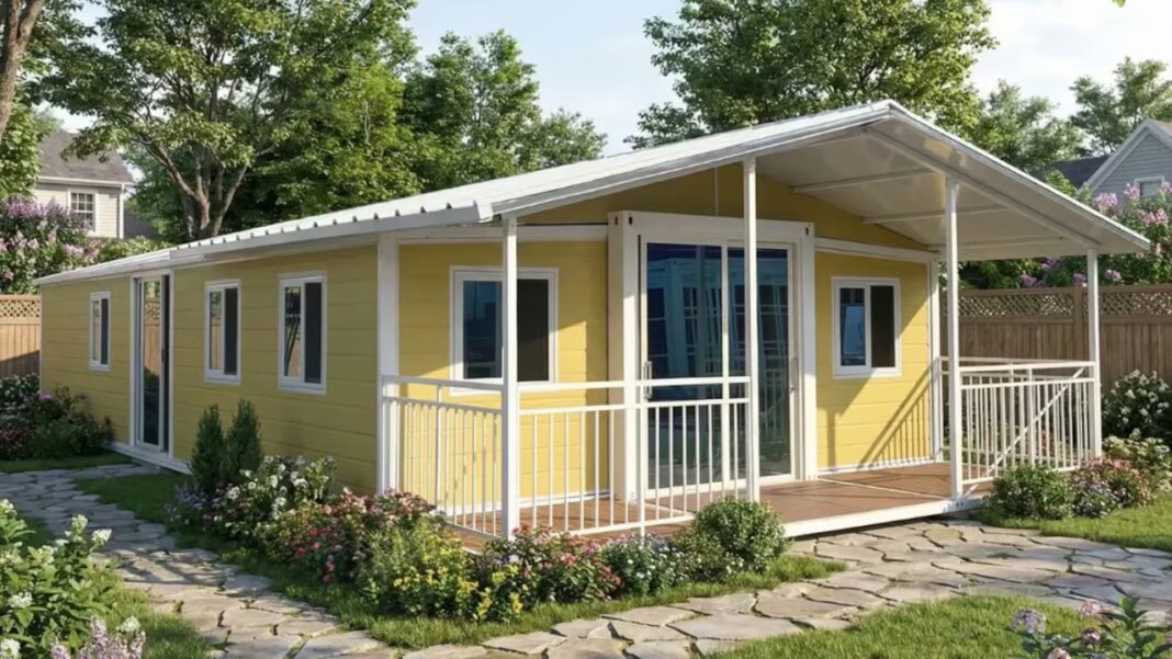 Casa prefabricada china modular de estructura metálica y paneles sándwich, lista para ensamblar