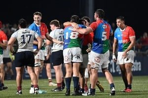 Jugadores de Capibaras XV durante un partido de rugby