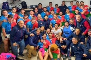 Jugadores de Capibaras XV en un partido del Súper Rugby Américas