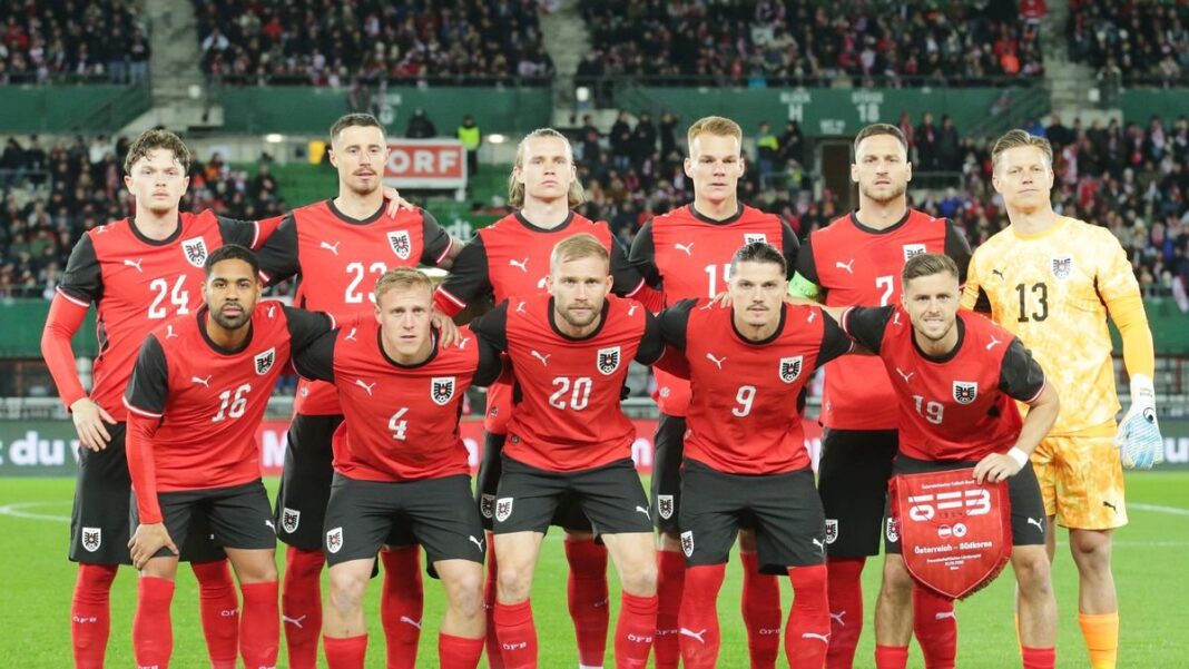 Christoph Baumgartner lesionado durante calentamiento con Austria