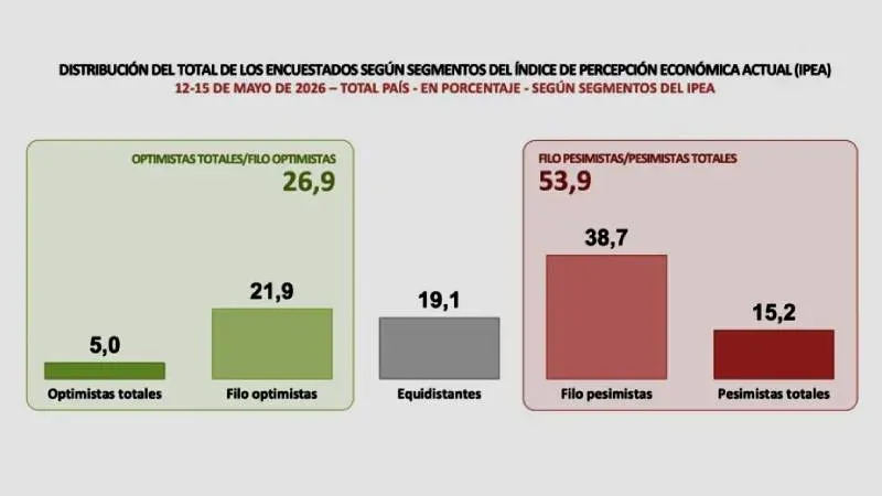 Gráfico de encuesta sobre percepción económica en Argentina