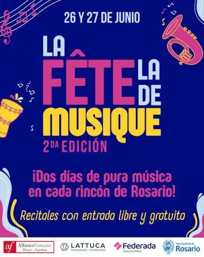 Cartel de la segunda edición de la Fête de la Musique en Rosario