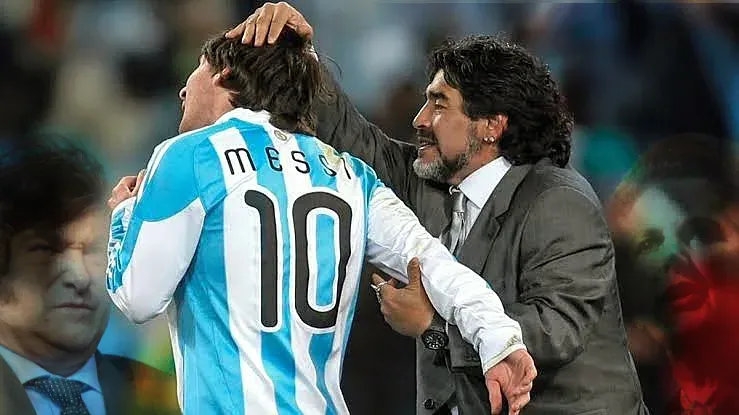 Jugadores de Argentina e Inglaterra en un partido de fútbol