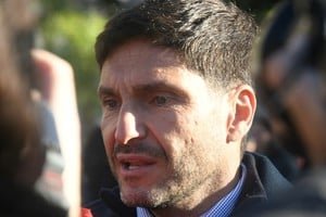 Gobernador Maximiliano Pullaro durante declaración sobre caso González