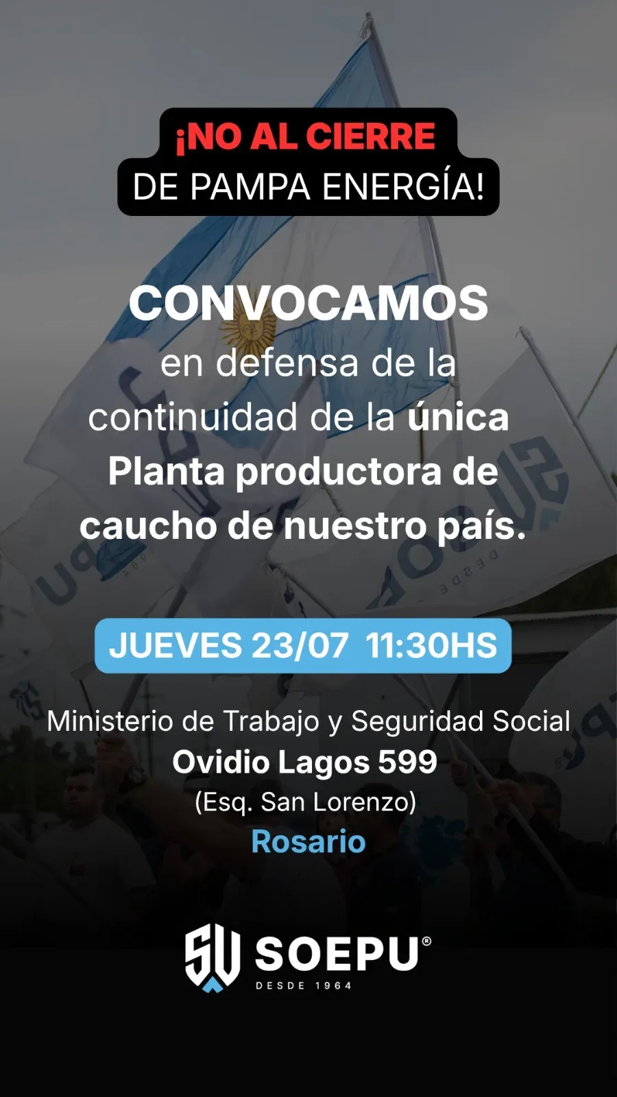 Movilización de trabajadores petroquímicos en Rosario