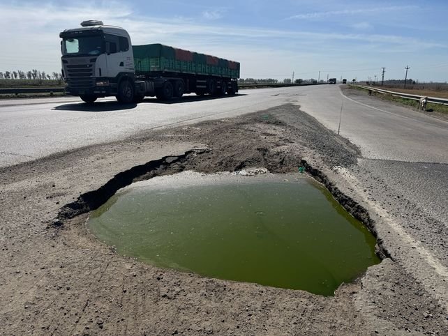 Obra de reparación en la ruta A012, Santa Fe