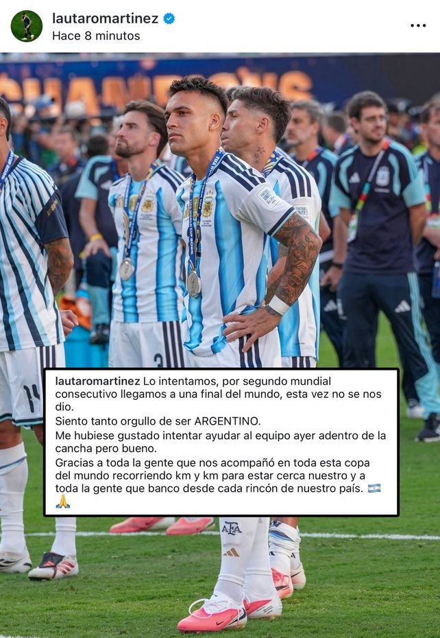 Lautaro Martínez durante un partido de la selección argentina