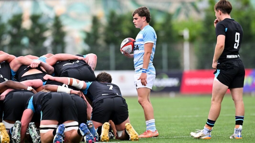 Partido de rugby entre Argentina M20 e Inglaterra M20 en el Mundial Juvenil de Georgia