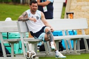 Lionel Messi celebrando un gol durante el Mundial