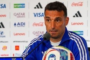 Lionel Scaloni durante una conferencia de prensa
