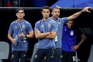 Lionel Scaloni durante un partido de la Selección argentina en el Mundial 2026