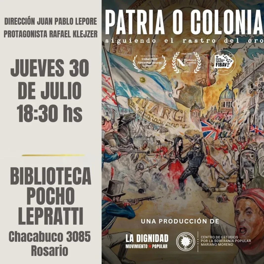 Afiche del documental Patria o Colonia. Siguiendo el rastro del oro