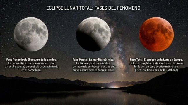 Eclipse parcial de Luna visto desde un telescopio