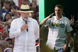Lula da Silva y Flávio Bolsonaro en campaña electoral