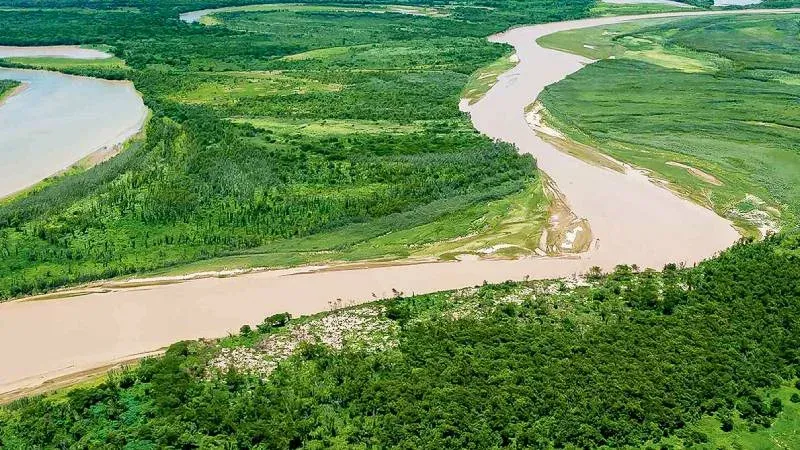 Vista aérea de zona deforestada en El Impenetrable, Chaco