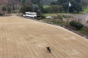 Pista ecuestre del Jockey Club Rosario durante una competencia