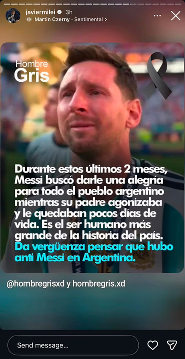 Javier Milei en un acto oficial