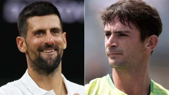 Mariano Navone durante un partido de tenis