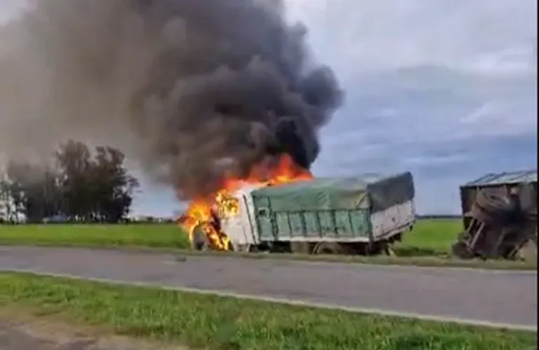 Ruta 21 entre Fighiera y Pavón donde ocurrió el siniestro