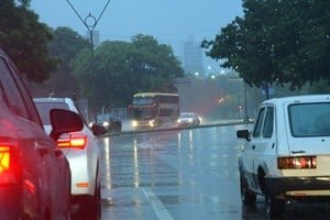 Vista de la ciudad de Santa Fe durante la tormenta