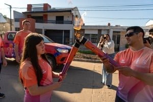 Antorcha Suramericana durante su recorrido por la provincia de Santa Fe