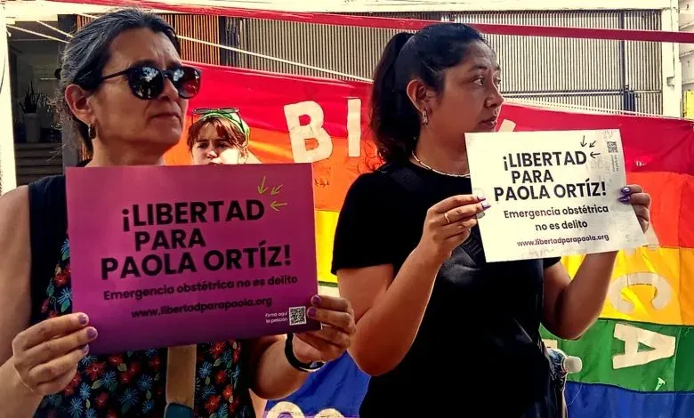 Paola Ortiz durante una manifestación pidiendo su libertad