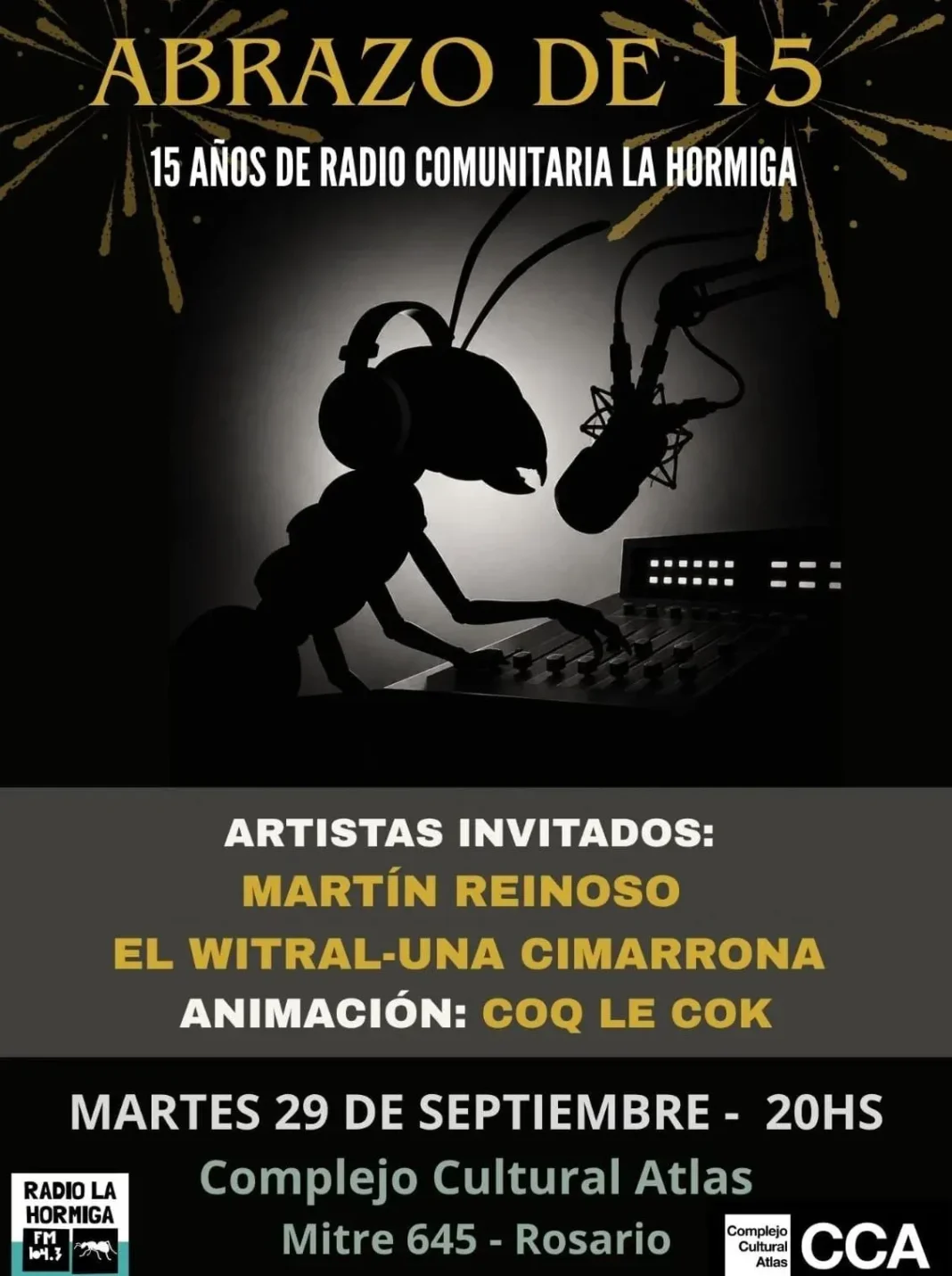 FM La Hormiga celebra 15 años con un festival en el Centro Cultural Atlas