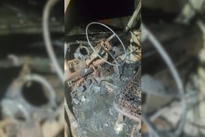 Camión destruido por incendio en Sauce Viejo