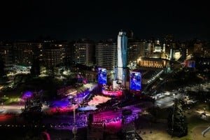 Monumento Nacional a la Bandera en Rosario, escenario de la ceremonia inaugural de los Juegos Suramericanos Santa Fe 2026