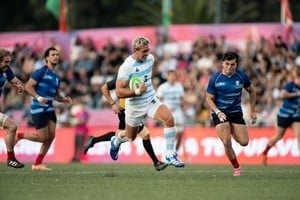 Partido de rugby seven en el Hipódromo del Parque Independencia durante los Juegos Suramericanos Santa Fe 2026