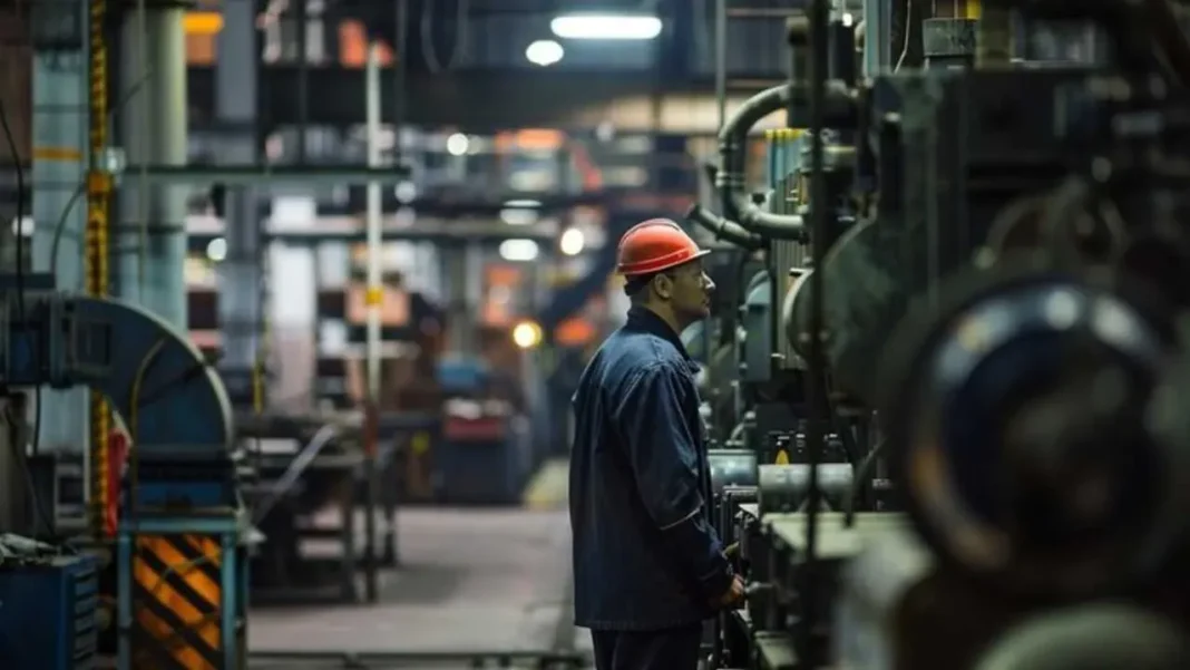 Gráfico con indicadores de caída en ventas industriales en julio