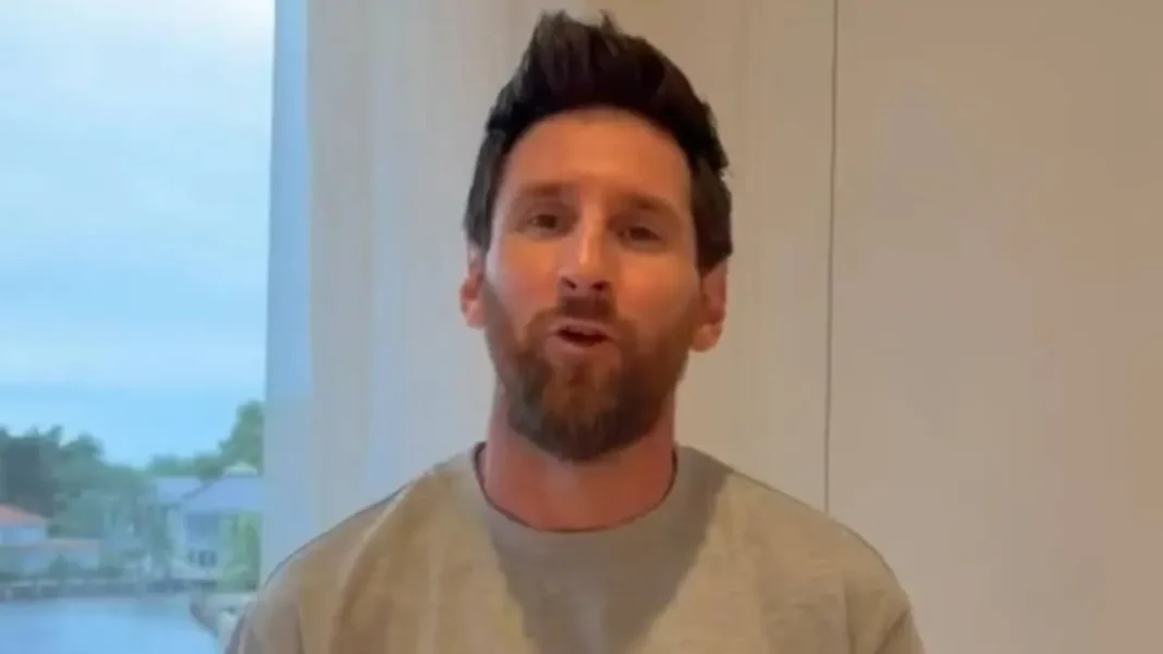 Lionel Messi enviando un mensaje de video a los atletas argentinos en los Juegos Suramericanos Santa Fe 2026