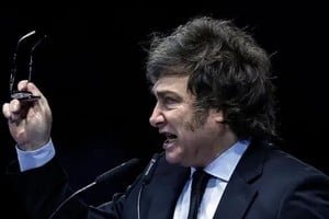 Javier Milei durante su discurso en la conferencia en Nueva York