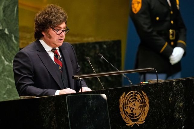 Presidente Javier Milei durante un discurso