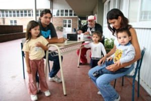Edificio escolar en Santa Fe durante contingencia climática
