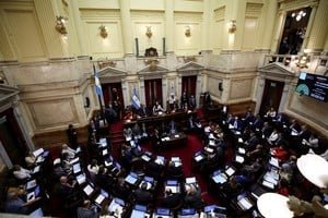 Sesión en el Senado de la Nación durante el tratamiento de la reforma de la carta orgánica del BCRA