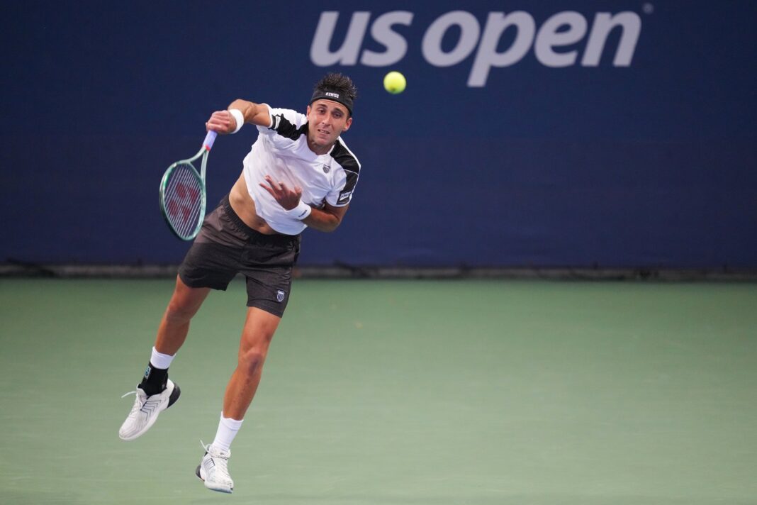 Tomás Etcheverry celebrando un punto en el US Open