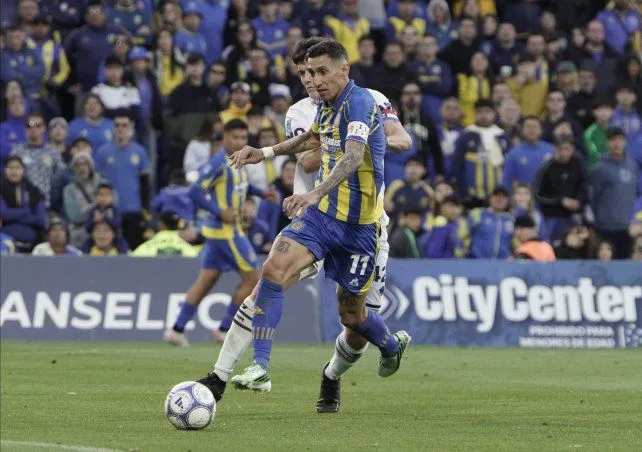 Jugadores de Rosario Central durante un partido en el estadio Gigante de Arroyito