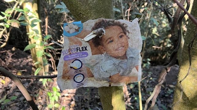 Sendero de la reserva natural de Villa Gobernador Gálvez donde se encontraron recortes con fotos de niñas y muñecos de bebés