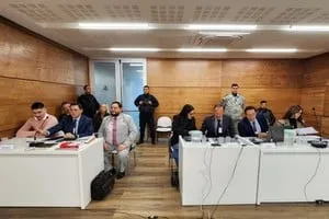 Sala de tribunales donde se desarrolla el juicio por jurados por el crimen de 