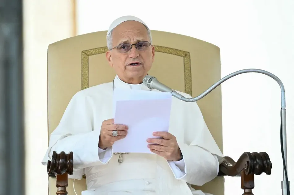 El papa León XIV durante su discurso ante expertos en inteligencia artificial en el Vaticano